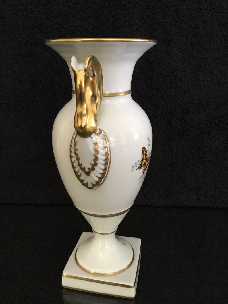 Limoges butterfly porcelain vase rare
