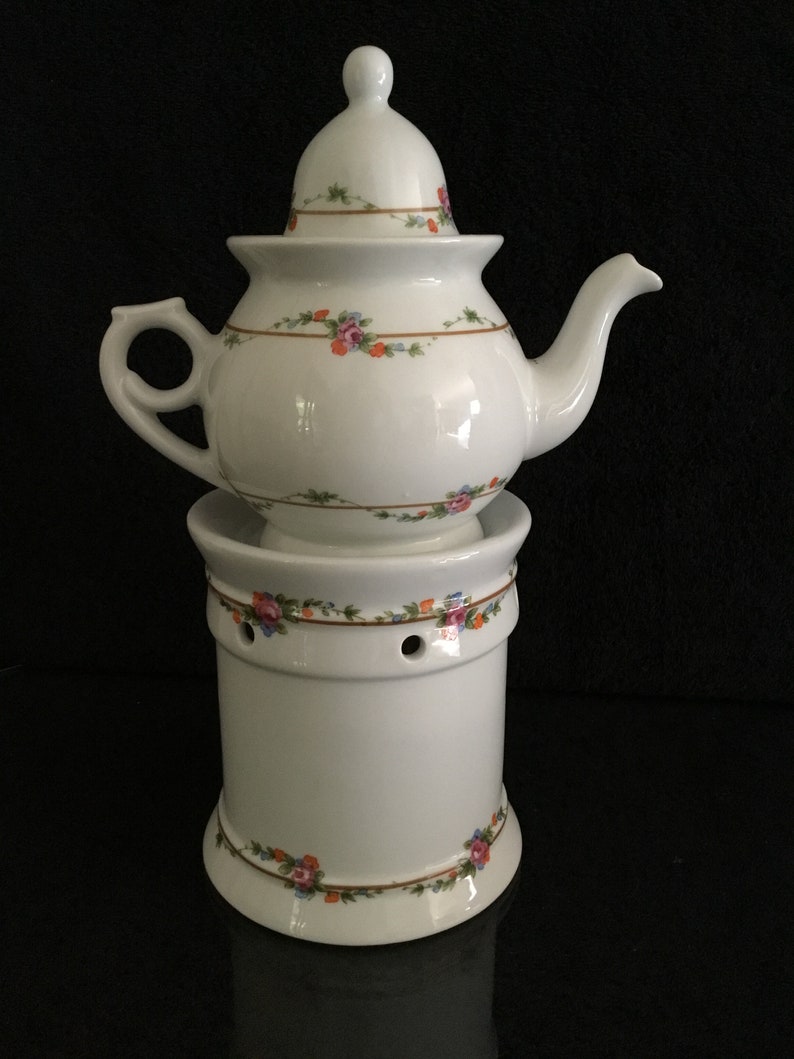 Spanish Porcelain Herrandy teapot Porcelain with heater made Etsy