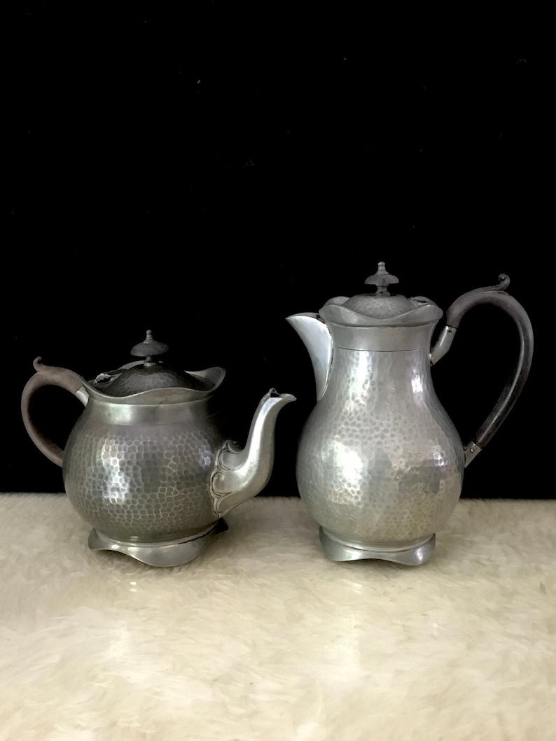 Art Nouveau Sheffield England antique Pewter Tea set . Etsy