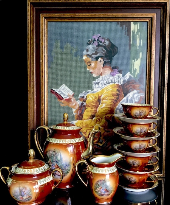 Glória Rembrandt German Porcelain Bavaria Antique Romantic Tea Set