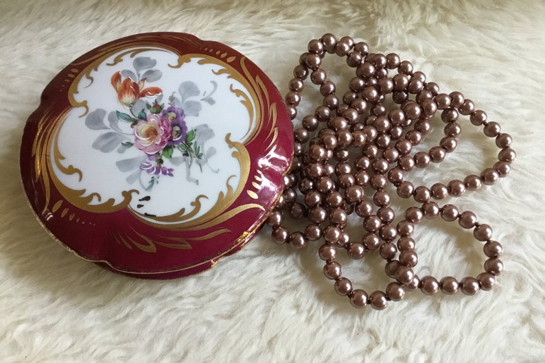 hand made limited edition Limoges Freyry antique floral jewelry box