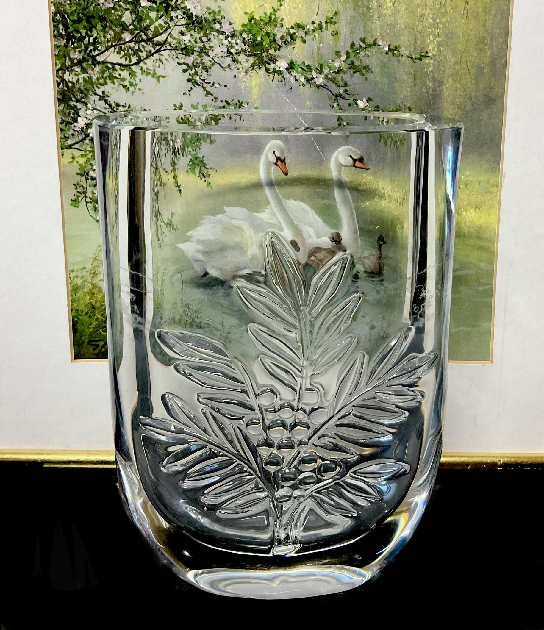 Vintage KOSTA BODA Sweden Anna Ehrner Design Crystal Vase With