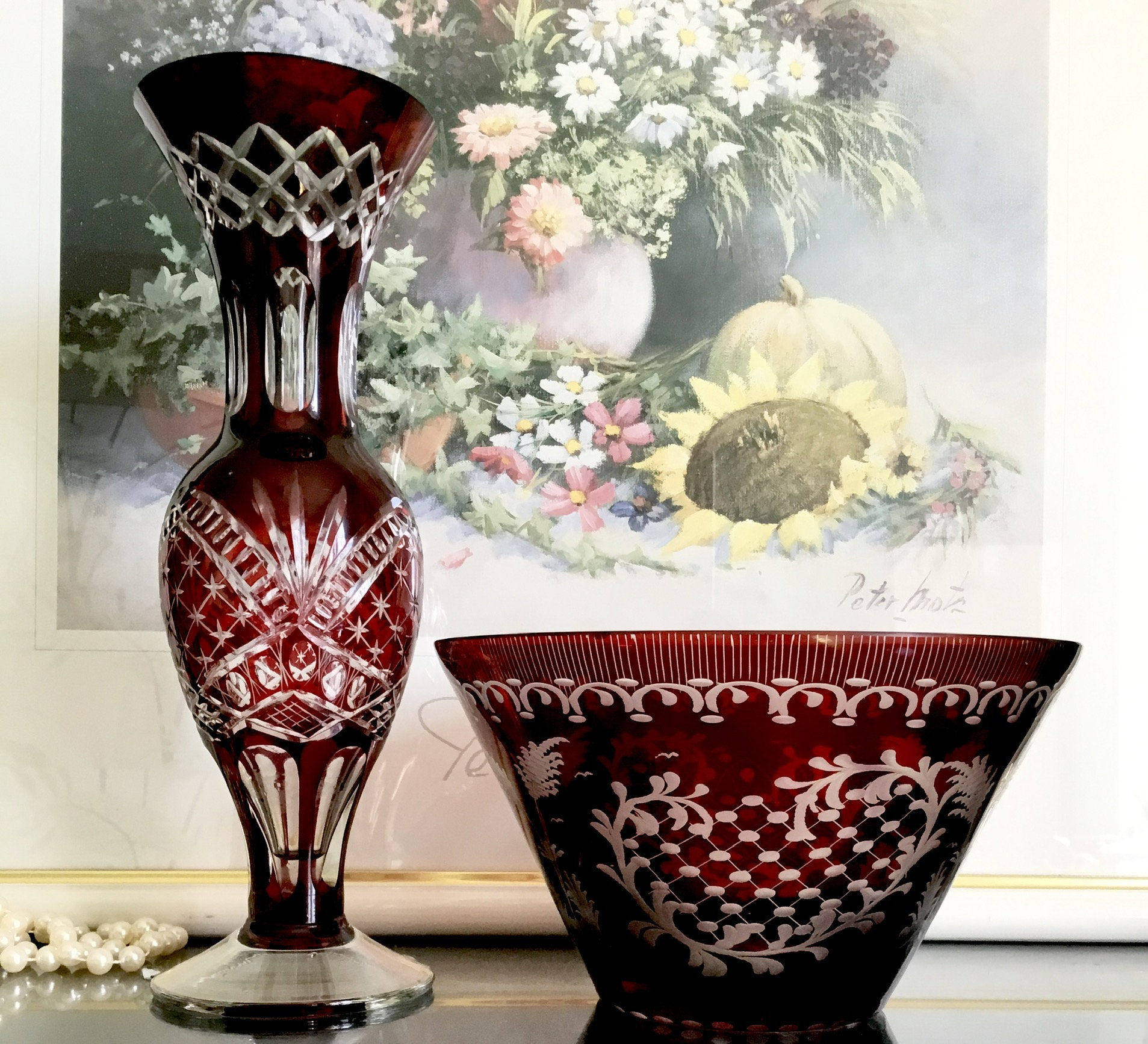 Red porcelain vase Etsy Nederland