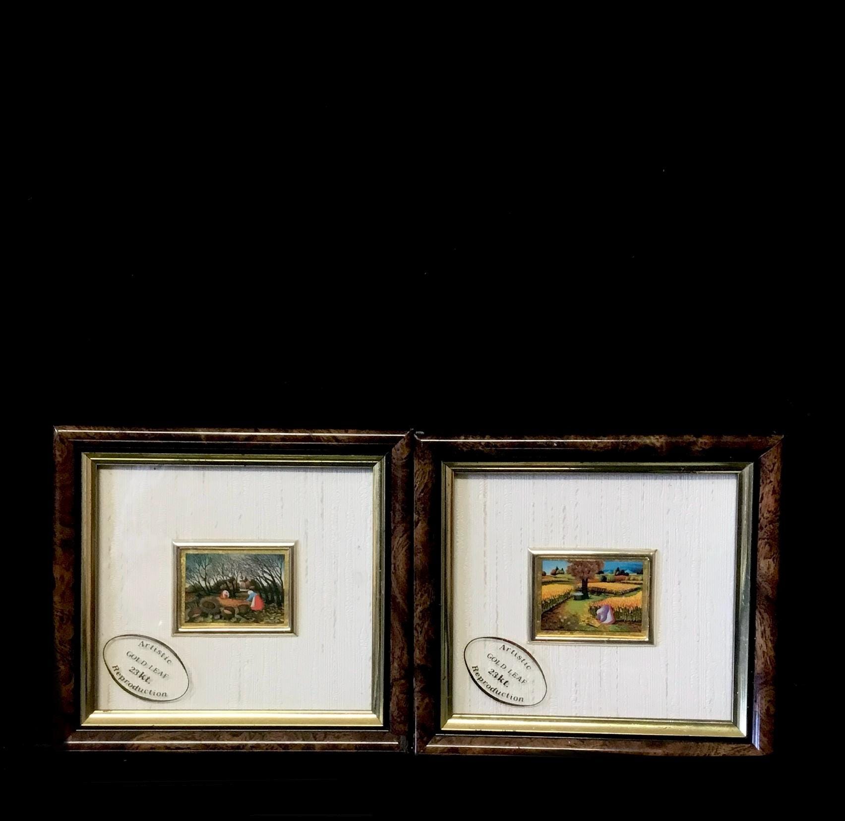 Vintage Italian Artistic Chromolithography Frame Set on 23