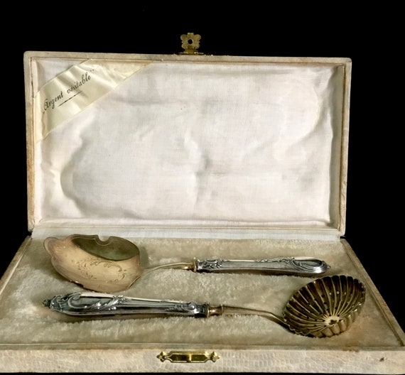 Ensemble De 12 Mini Cuillères Vintage Allemandes En Métal Argenté, Marquage 800, Longueur 4-1/4 Pouces, Avec étui