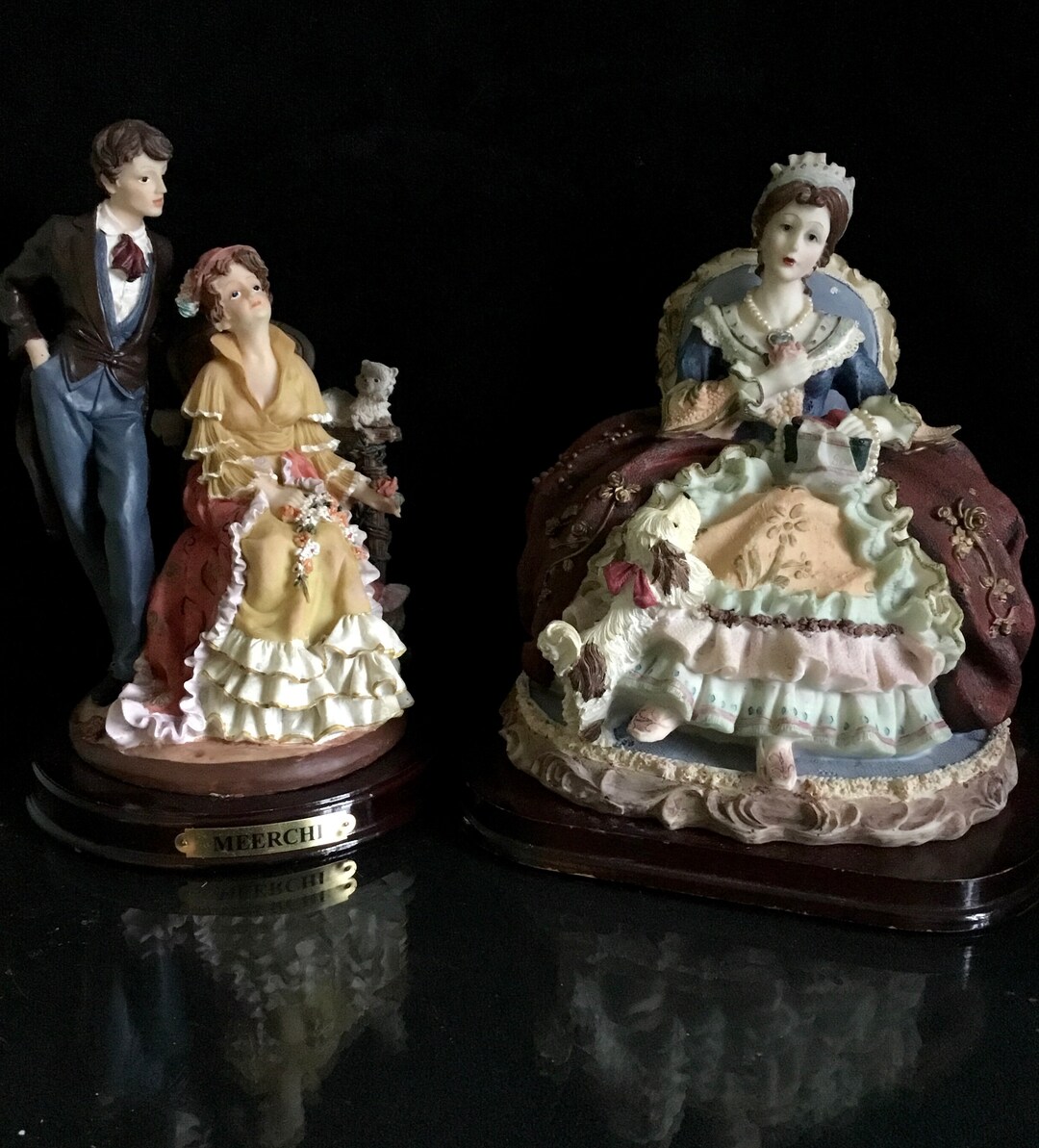 Meerchi French Colonial Couple Figurine and Large Figurine Etsy