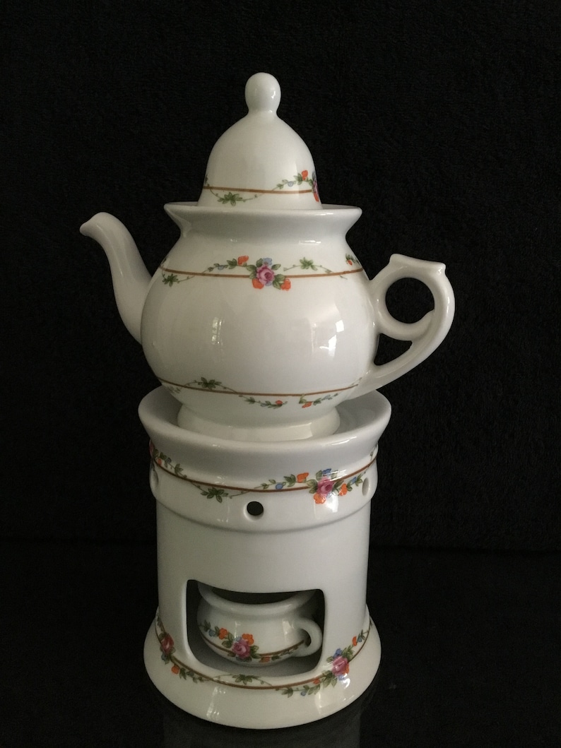 Spanish Porcelain Herrandy teapot Porcelain with heater made Etsy