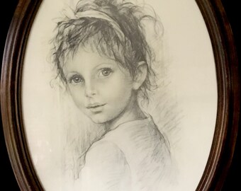 Giuseppe Tarantino Charcoal drawing face of a child, portraits