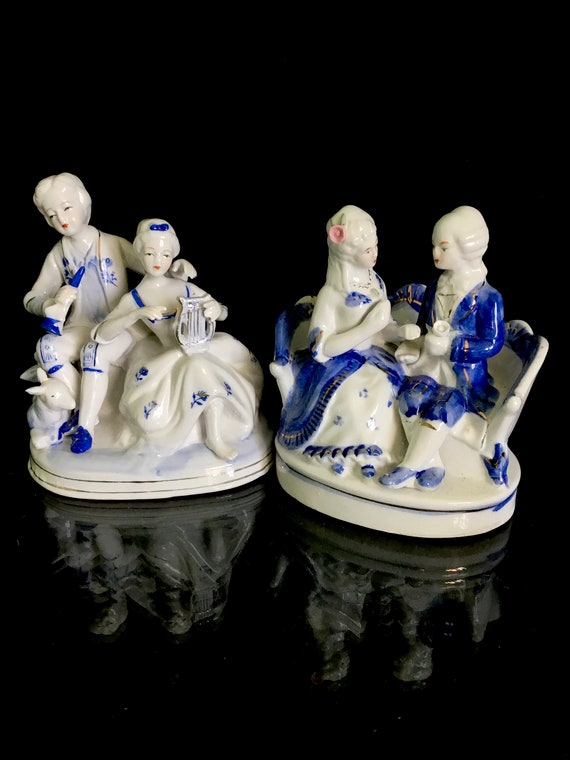 Vintage Figurine Porcelain Valentine Couple Figurines Etsy
