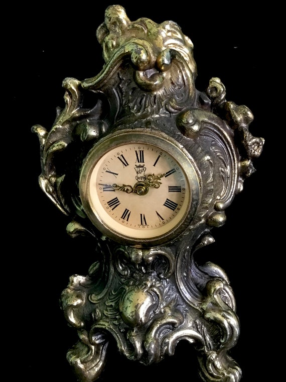 Silver Ornate Baroque/Rococo Vintage Style Table Clock Analogue Photo Frame NEW 