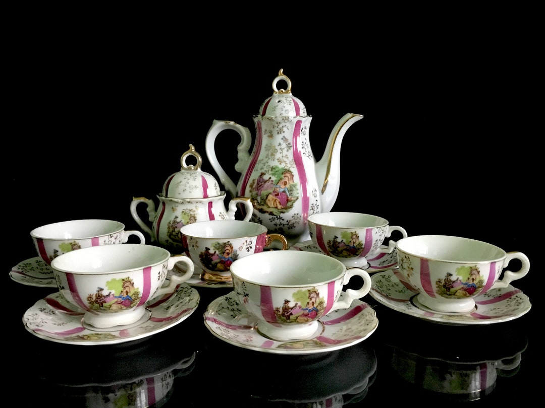 German Porcelain Antique Romantic Tea Set Etsy