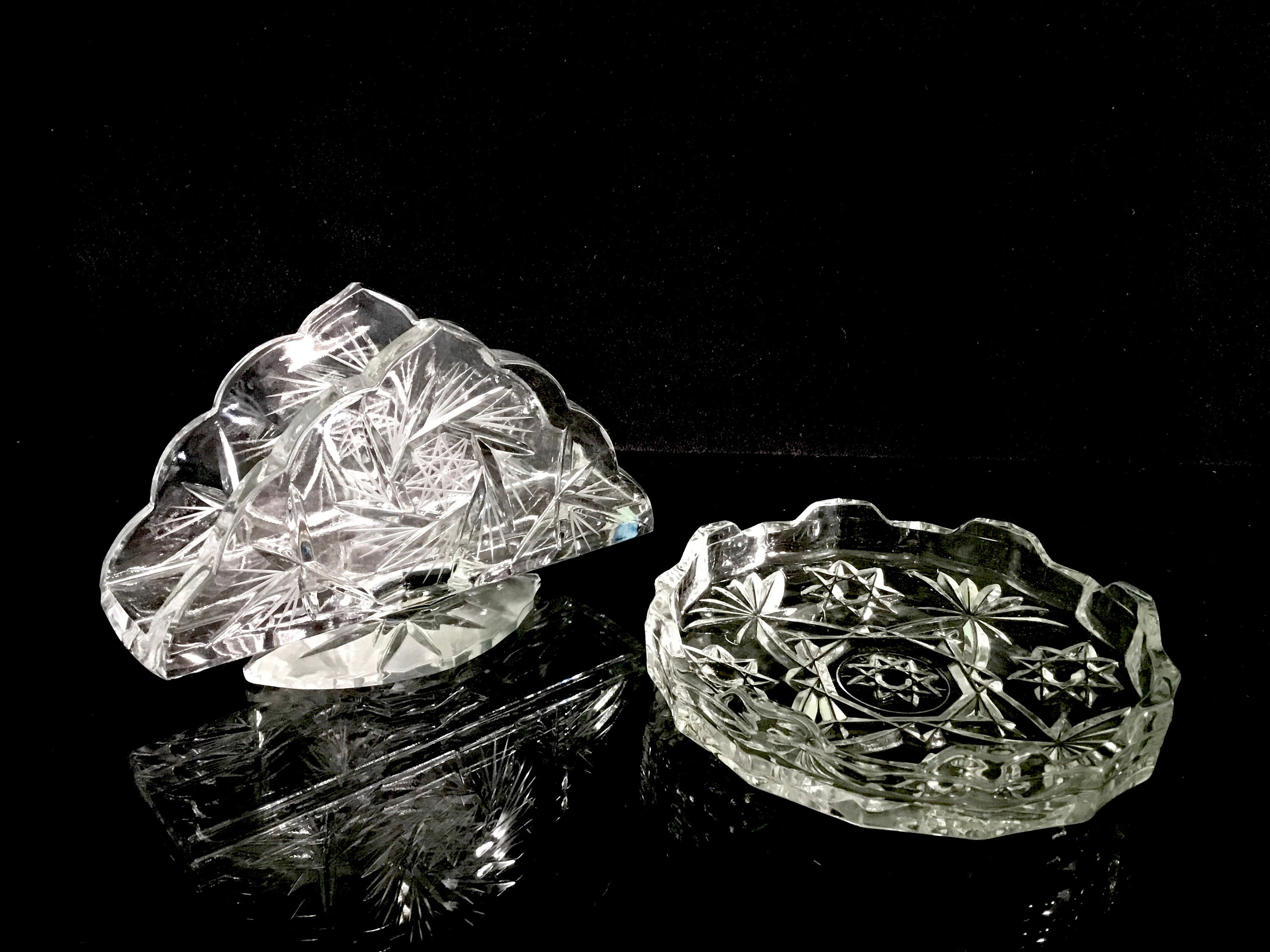 Bohemia Crystal napkin Holder and plate Etsy