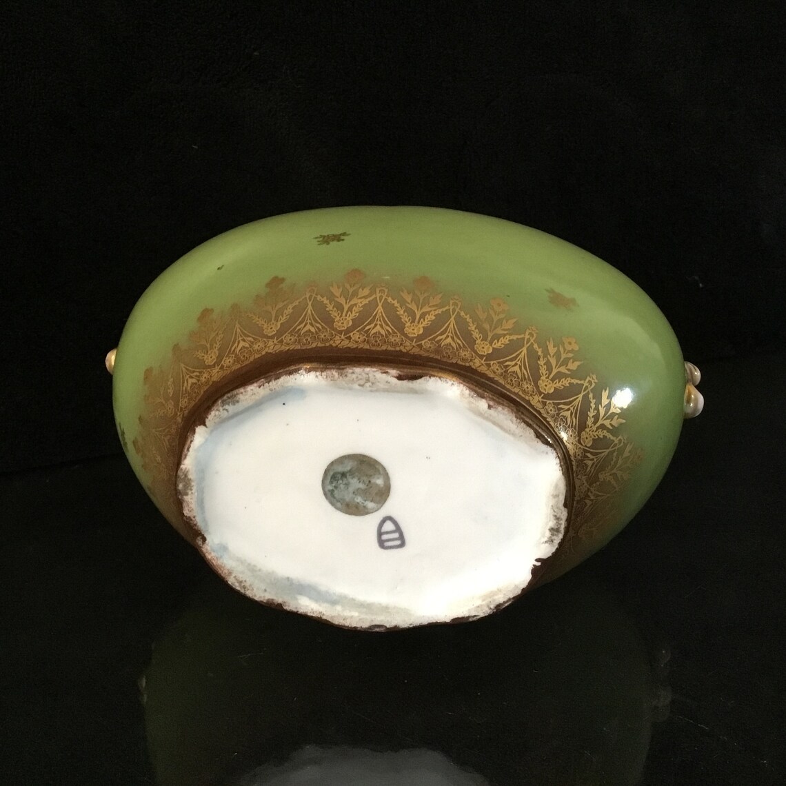 Vienna porcelain antique green vase from 1800s. Signed A.F. Etsy