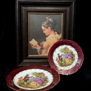 Limoges Bardet vintage romantic plates