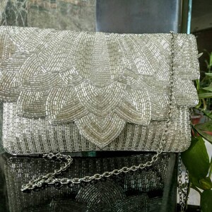 Art Deco Wedding Clutch, Bridal Clutch, Couture Bridal Purse, Bridal Shower Gift image 9