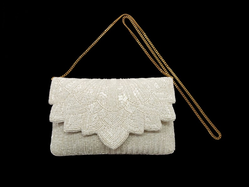 Art Deco Wedding Clutch, Bridal Clutch, Couture Bridal Purse, Bridal Shower Gift image 8