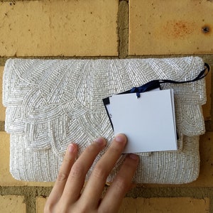 Art Deco Wedding Clutch, Bridal Clutch, Couture Bridal Purse, Bridal Shower Gift image 7