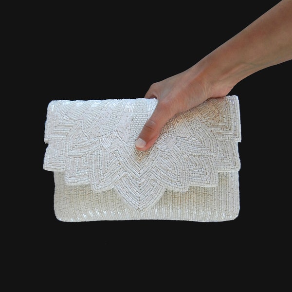 Pochette da sposa Art Deco, Pochette da sposa, Borsa da sposa Couture, Regalo per la doccia nuziale