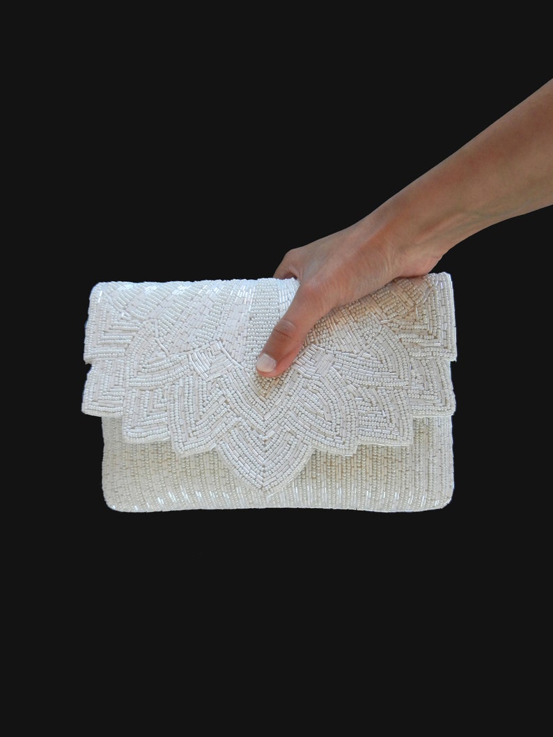 Art Deco Wedding Clutch, Bridal Clutch, Couture Bridal Purse, Bridal Shower Gift image 1