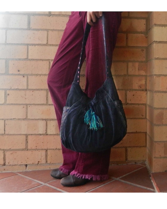 Crossbody Velvet Bag, Long Strap Velvet Shoulder Bag