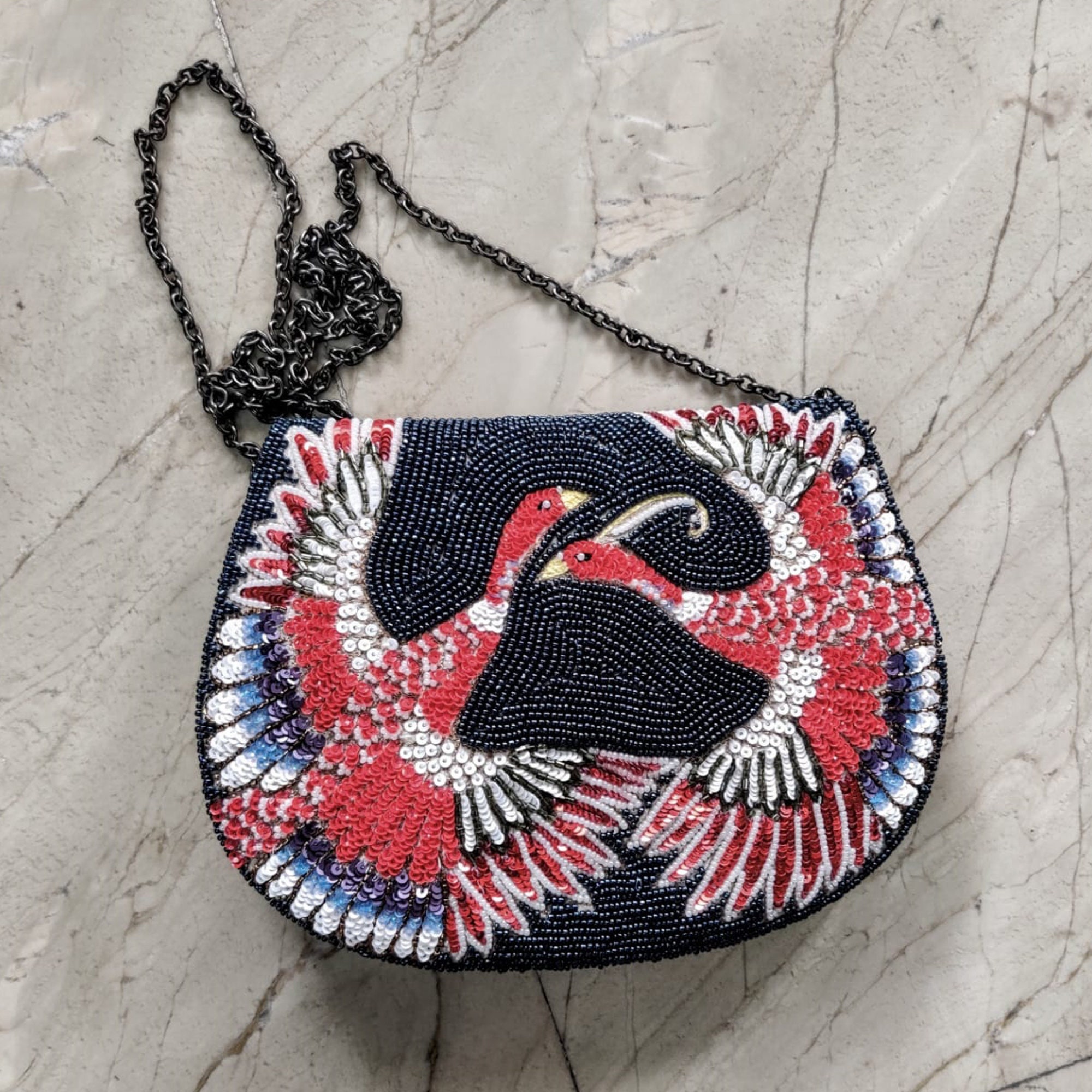 Phoenix Clutch Unique Navy Blue Sophisticated Evening Bag Etsy Australia