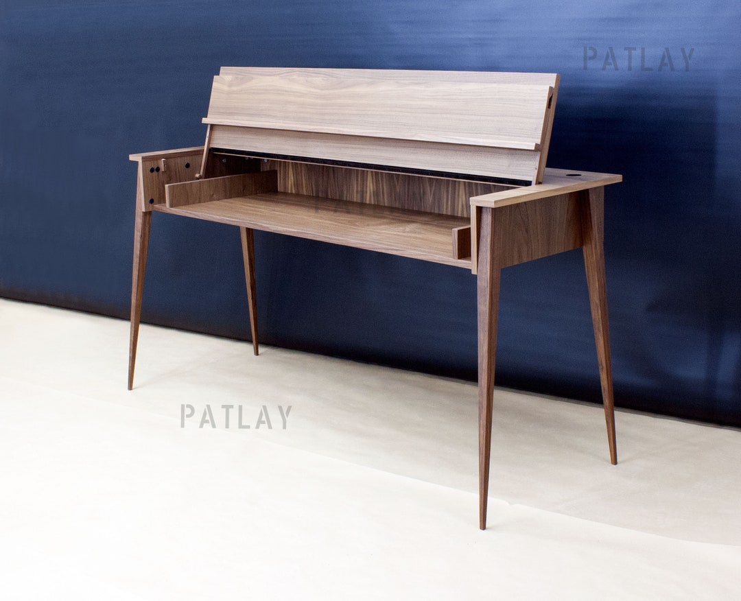 Walnut Veneered Plywood PIANODRAWER Stand With a Cover and Etsy