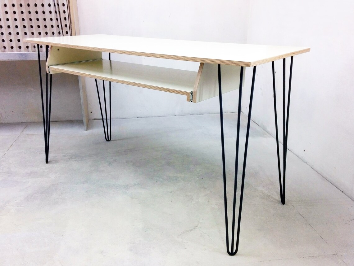 Custom PIANODRAWER Desk With Hairpin Legs and Out of Painted Etsy