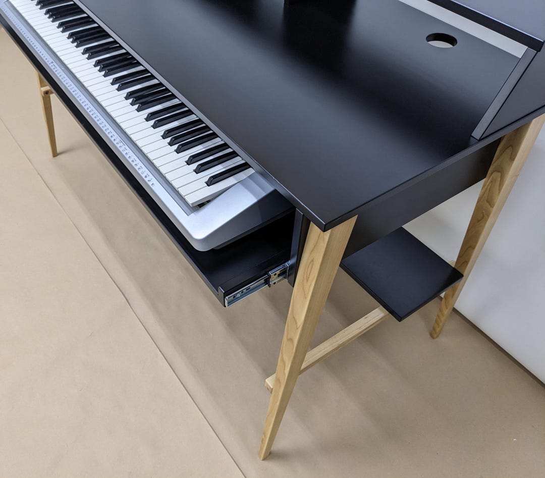 Studio Desk With Keyboard Drawer, Top Rack and Shelf, DJ Stand, 3U Rack ...