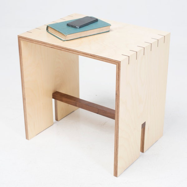 Minimalist PIANO BENCH with Walnut Decor, Handmade Tea Table, Custom Size Colour Veneer Wood