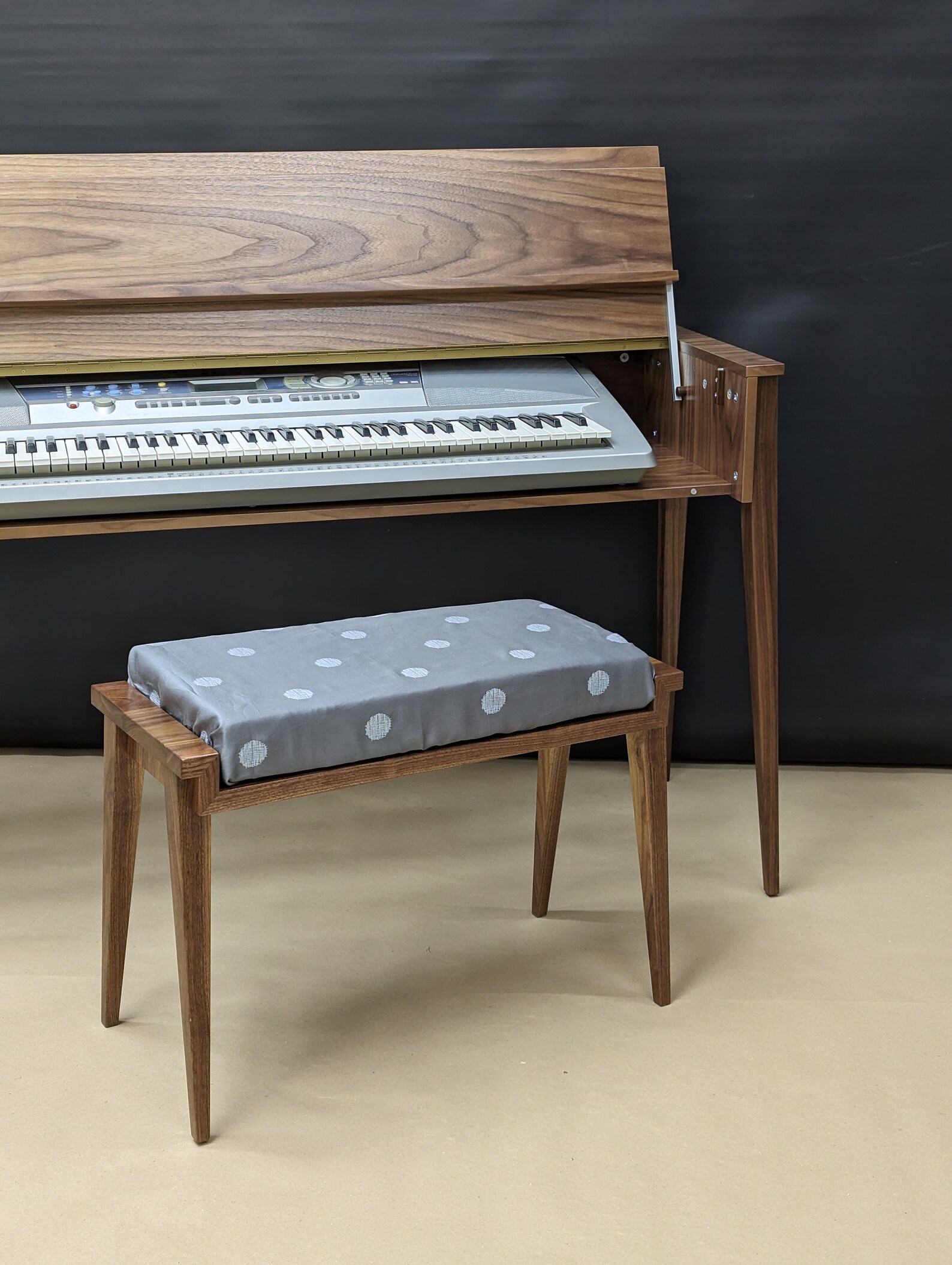 Walnut Piano Bench, Handmade Music Stool, Custom Size Colour Wood - Etsy