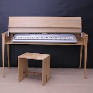 PIANO Stand with a lid, Custom furniture, Oak veneered plywood, Solid Wood