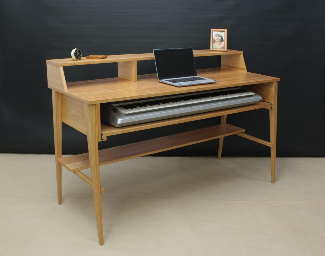 Cherry Studio Rack Cherry Studio Desk With Display Rack and Shelf, Custom Wood Furniture ...