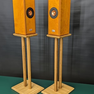 Bamboo Speaker Stands Pair, Audiophile Acoustic Functionality, Floor Standing