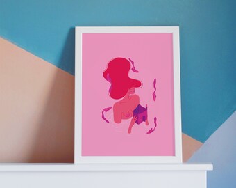 Colorful Digital Print // Body-Positivity A4 Print Poster // Modern Living Room Wall Art // Home