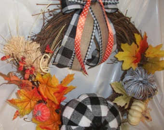 Dollhouse Miniature Halloween Fall Pumpkins Ghost Topiary Gift Bag FallLleaves