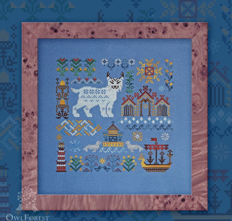 New Cross Stitch Kit Embroidery Samplers Owlforest Etsy