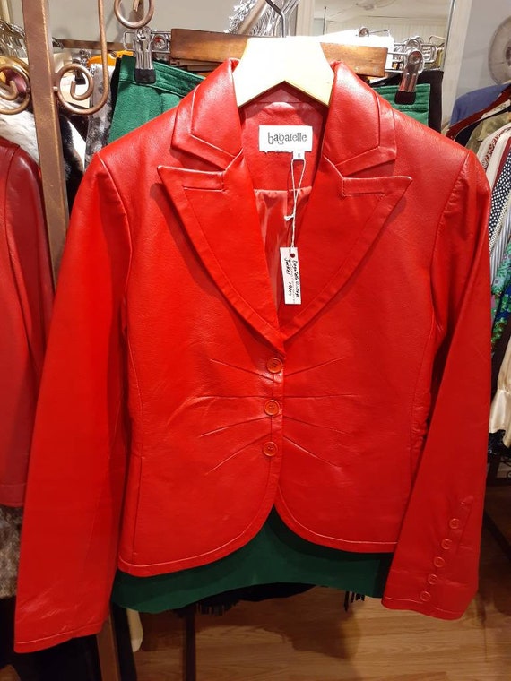 Vintage 1980s red leather Bagatelle jacket