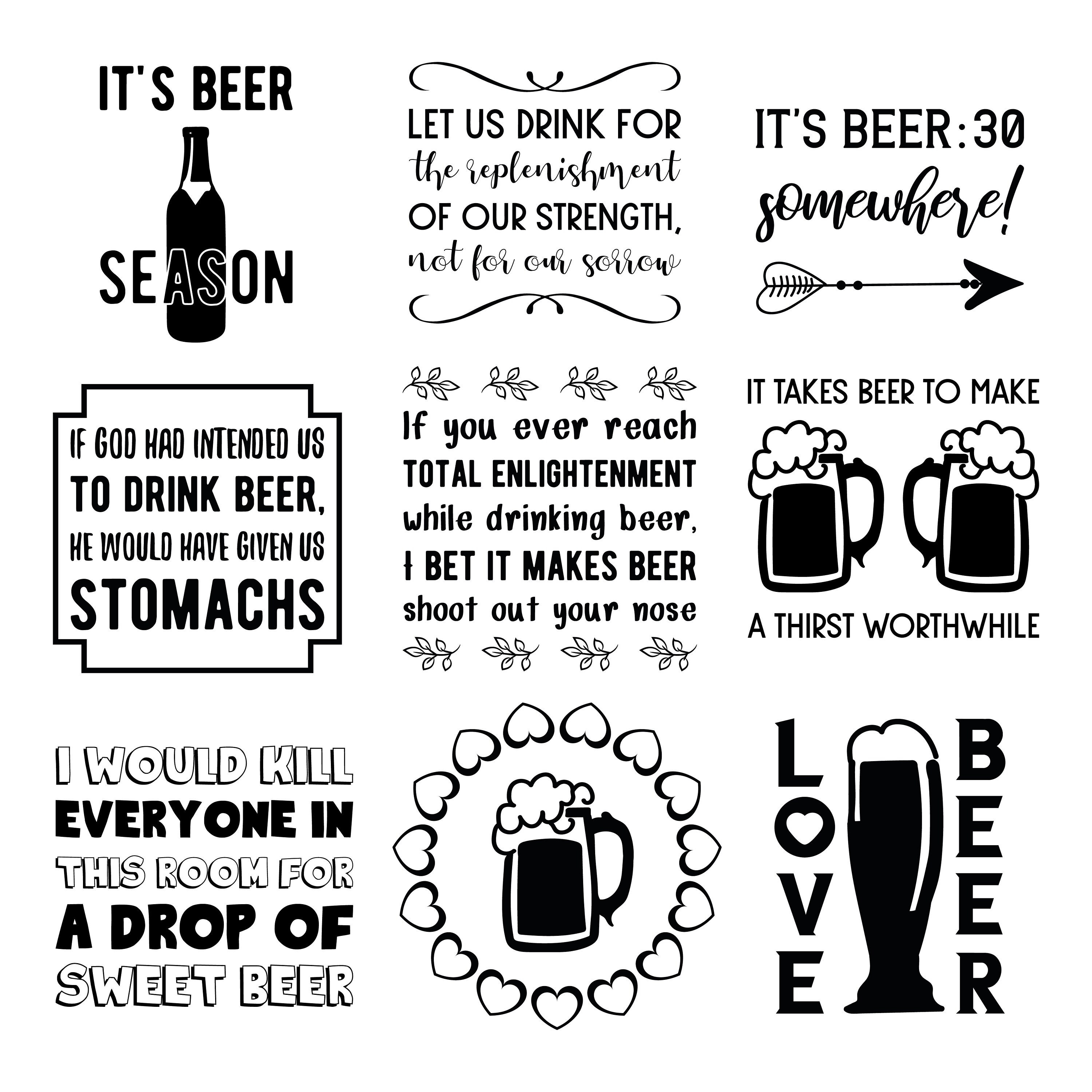 63 SVG Beer Quotes Bundle, Funny Alcohol Sayings. Beer Mug, Drinking