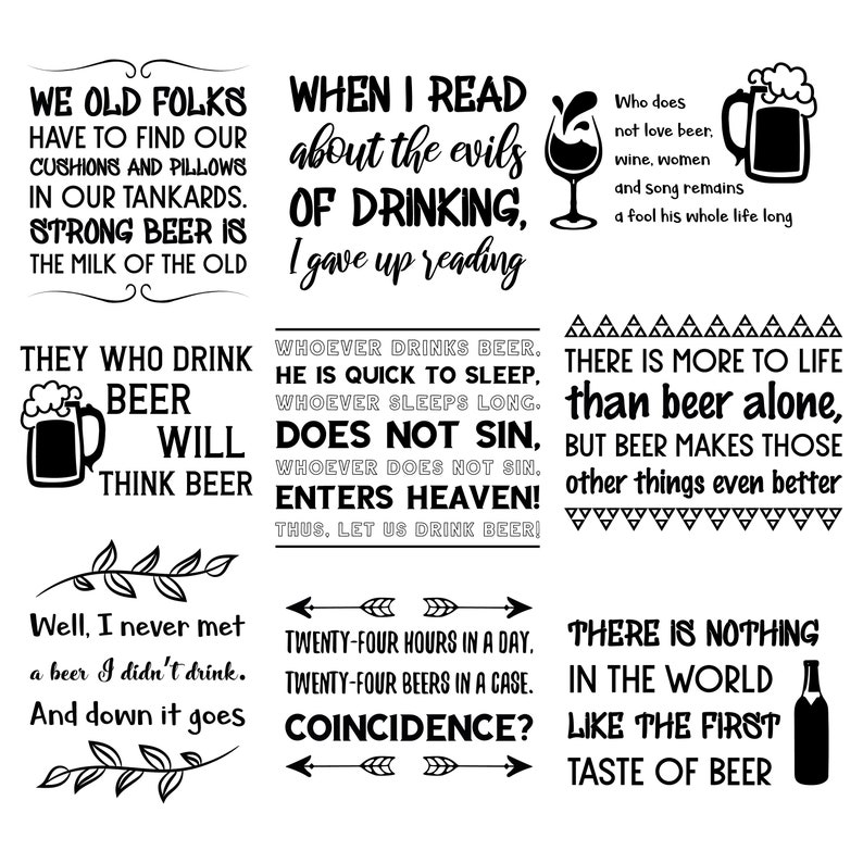 63 SVG Beer Quotes Bundle, Funny Alcohol Sayings. Beer Mug, Drinking