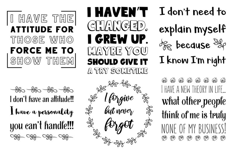 Download 54 SVG Sassy and Sarcastic Quotes. Funny and Positive | Etsy