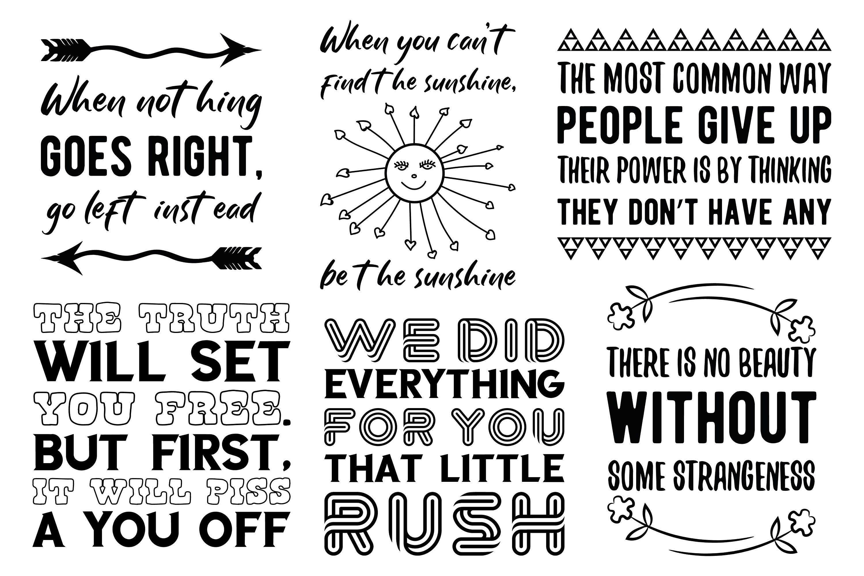 24 SVG Sassy Quotes. Inspirational Motivational, Funny and Sarcastic