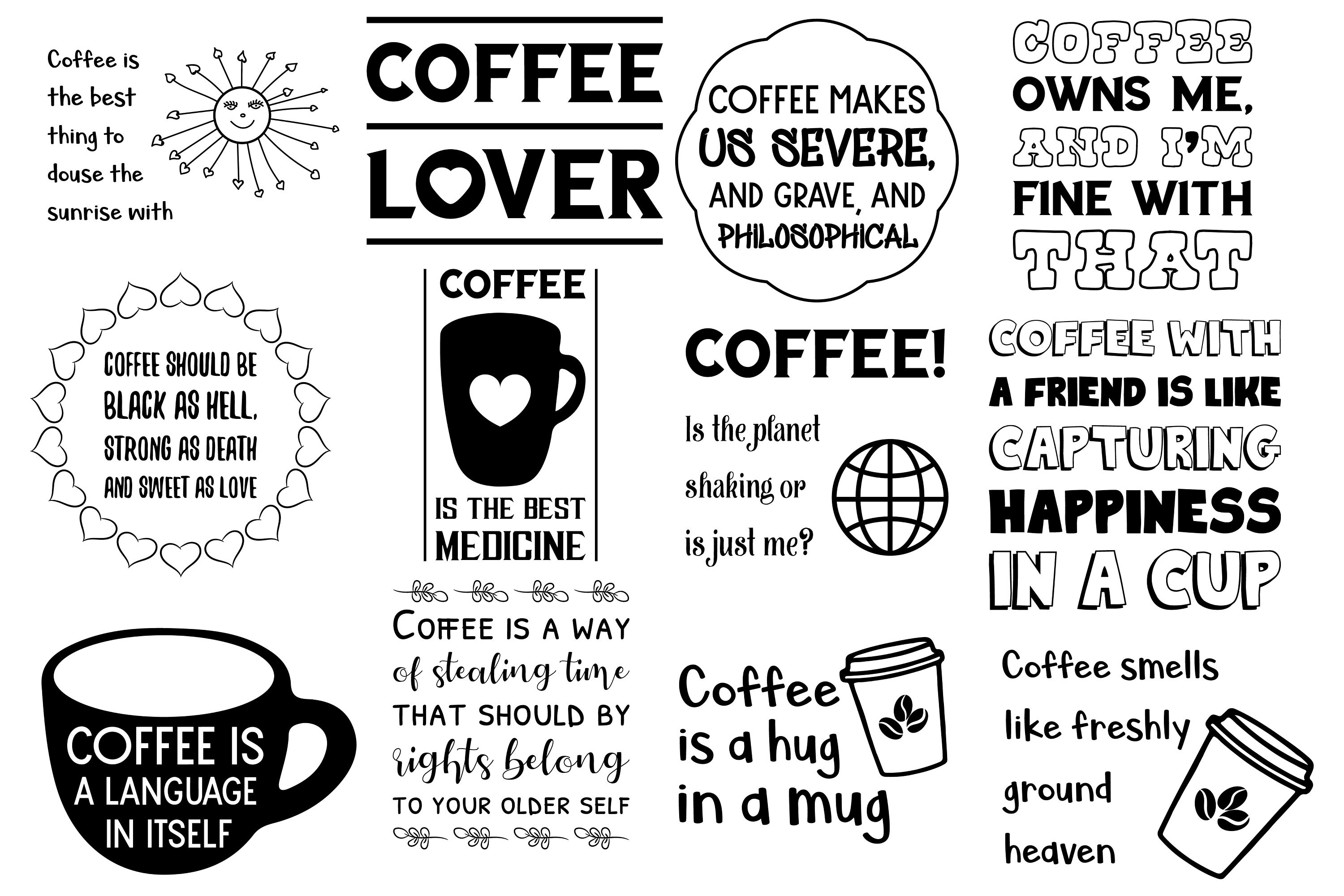 255 SVG Coffee Cup Sayings and Quotes. Coffee Mug. Love  Etsy