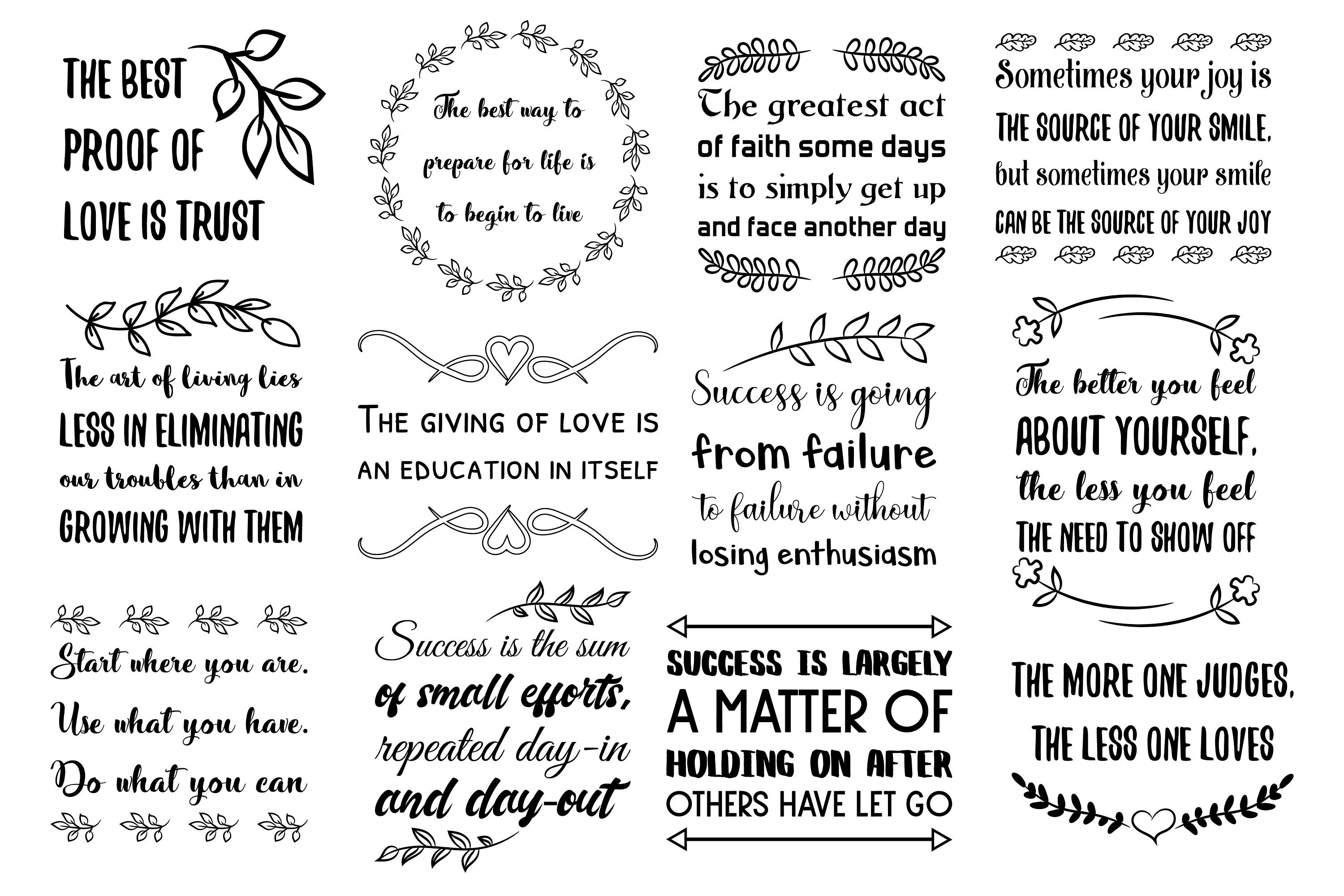 100 SVG Quotes Life & Success Inspirational Motivational - Etsy