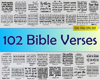 102 SVG Scripture Christian Sayings Bible Verses Quotes Set Bundle Jesus, SVG, png, dxf EPS10 files format for crafters. Commercial use