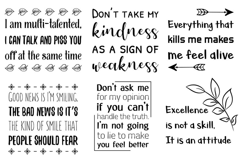 Download 54 SVG Sassy and Sarcastic Quotes. Funny and Positive | Etsy