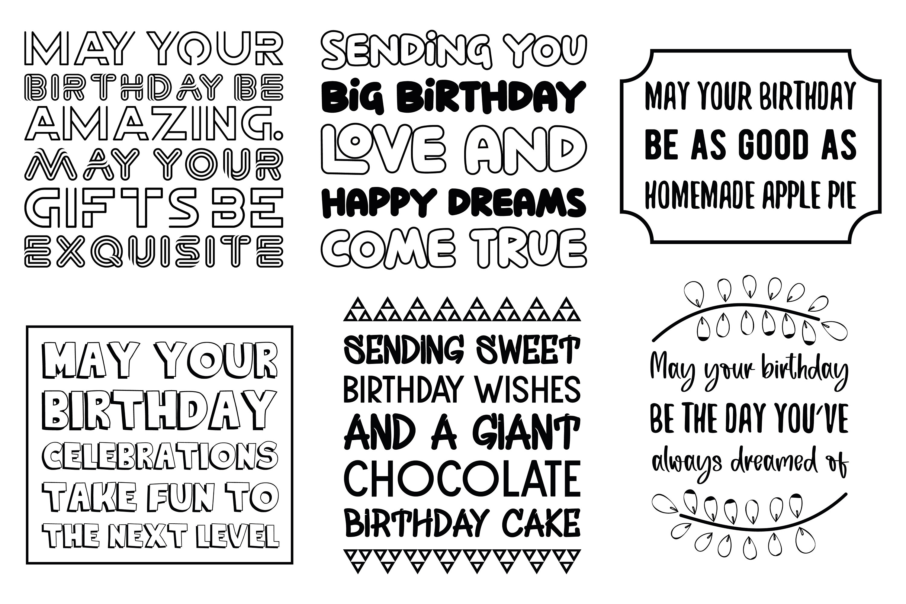 30 Wishes for Birthday for Friends and Family, Happy Birthday Quotes  Sayings Bundle, SVG, Png, Dxf, EPS10, Jpeg. Cut Files, Commercial Use -  Etsy Sweden, image size:3000x2000