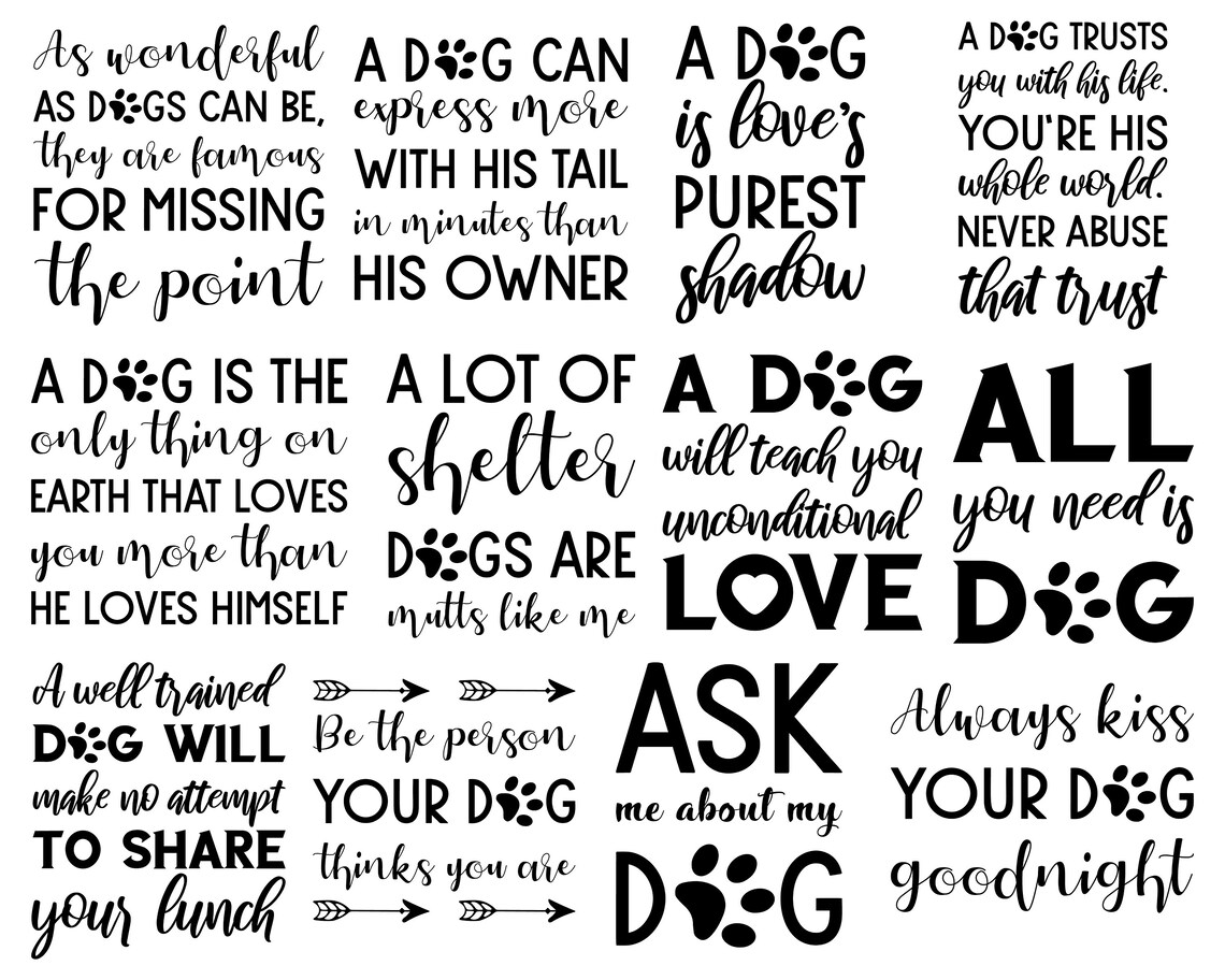 100 SVG Dog quotes. Dogs Lover dog mom dad. Dogs before Etsy