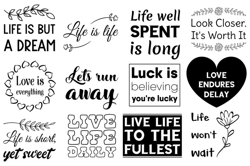 108 SVG Short Quotes Inspirational Motivational Empowering - Etsy