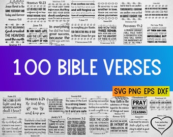 100 SVG Scripture Christian Sayings Bible Verses Quotes Set Bundle Jesus, SVG, png, dxf EPS10 files format for crafters. Commercial use