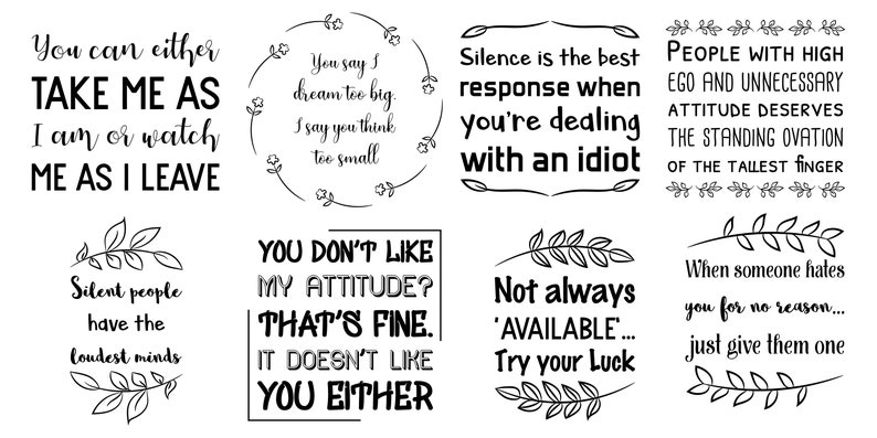 Download 54 SVG Sassy and Sarcastic Quotes. Funny and Positive | Etsy